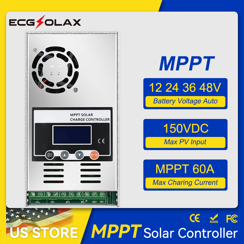 Drone Solar Charger - ECGSOLAX 60A MPPT Solarladeregler Batterieladeregler 12V