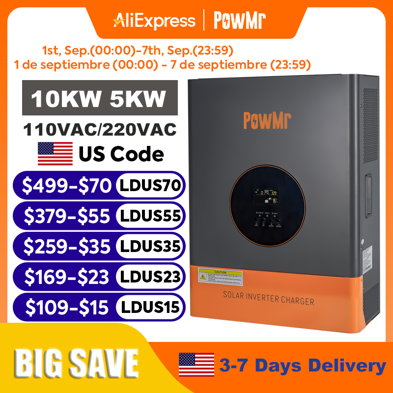 PowMr 10KW 5KW Split-Phase-Wec – Drone Solar Charger Bewertung und Preis